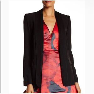 Alice + Olivia Black Stefani Long Tuxedo Blazer Size XS